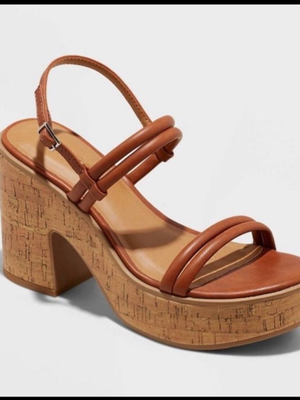 Universal Thread “Alva" Platform Wedge Sandals Cognac (8.5) NWOT